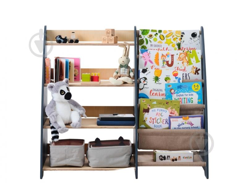 Стелаж Goodevas Монтессорі 2в1 для книг та іграшок E624 молочний - фото 7 Стелаж Goodevas Монтессорі 2в1 для книг та іграшок E624 молочний - фото 7