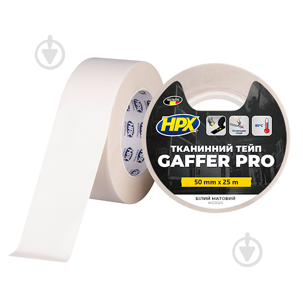 Клейка стрічка HPX GAFFER PRO WG5025 матова 50 мм 25 м - фото 1