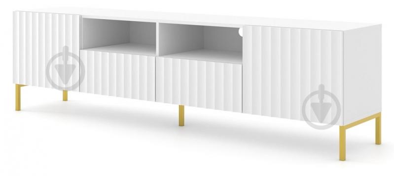 Тумба під ТВ BIM Furniture Wave 2д2ш 2000x560x420 мм золотий/білий матовий (WAVE_TV_STAND_200_2D2S_WHITE_M) - фото 1 Тумба під ТВ BIM Furniture Wave 2д2ш 2000x560x420 мм золотий/білий матовий (WAVE_TV_STAND_200_2D2S_WHITE_M) - фото 1