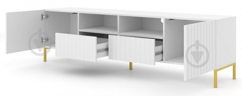 Тумба під ТВ BIM Furniture Wave 2д2ш 2000x560x420 мм золотий/білий матовий (WAVE_TV_STAND_200_2D2S_WHITE_M) - фото 2 Тумба під ТВ BIM Furniture Wave 2д2ш 2000x560x420 мм золотий/білий матовий (WAVE_TV_STAND_200_2D2S_WHITE_M) - фото 2