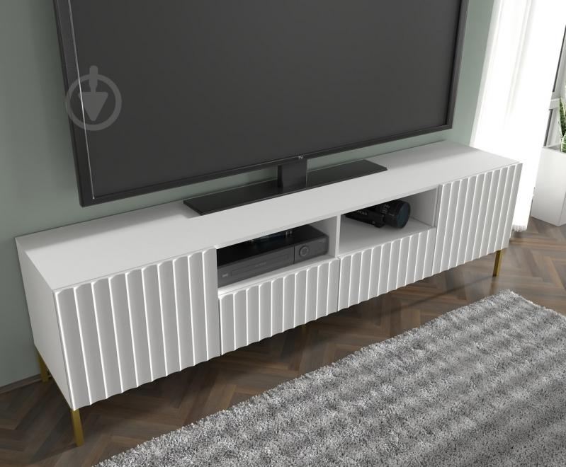Тумба під ТВ BIM Furniture Wave 2д2ш 2000x560x420 мм золотий/білий матовий (WAVE_TV_STAND_200_2D2S_WHITE_M) - фото 3 Тумба під ТВ BIM Furniture Wave 2д2ш 2000x560x420 мм золотий/білий матовий (WAVE_TV_STAND_200_2D2S_WHITE_M) - фото 3