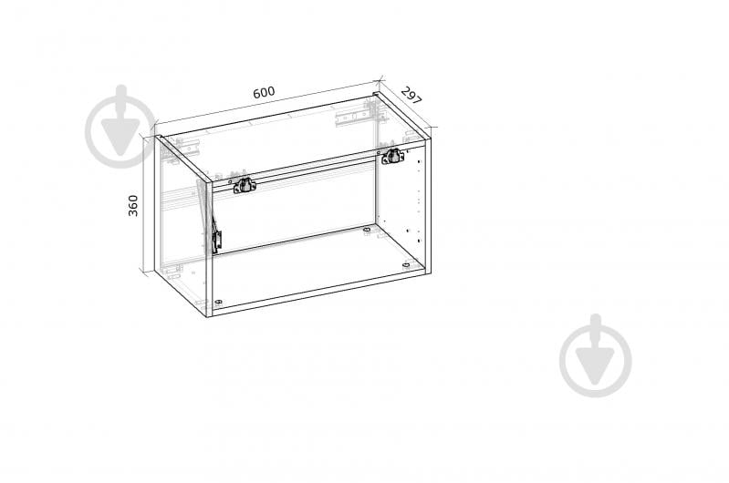 Шкаф верхний Грейд с подъемником HK-XS (фас.СВ) Оптимум 600x360x297 мм дуб артизан - фото 2