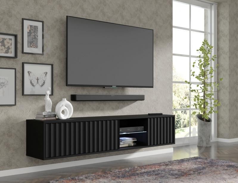 Тумба под ТВ BIM Furniture Vina 3д 1560x310x310 мм черный матовый(VINA_TV_STAND_156_BLACK_MAT) - фото 8 Тумба под ТВ BIM Furniture Vina 3д 1560x310x310 мм черный матовый(VINA_TV_STAND_156_BLACK_MAT) - фото 8