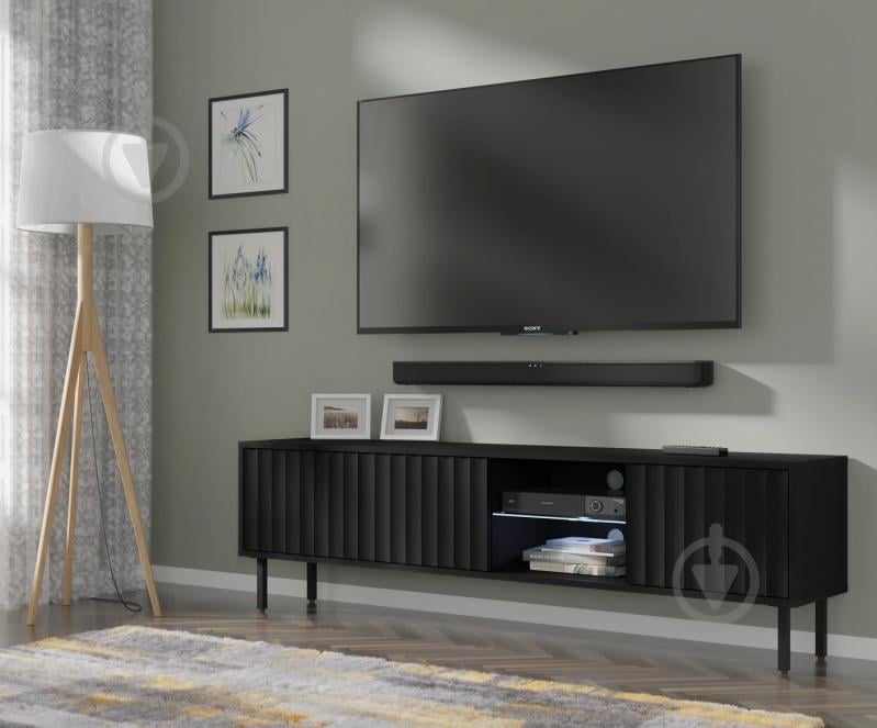 Тумба под ТВ BIM Furniture Vina 3д 1560x310x310 мм черный матовый(VINA_TV_STAND_156_BLACK_MAT) - фото 7 Тумба под ТВ BIM Furniture Vina 3д 1560x310x310 мм черный матовый(VINA_TV_STAND_156_BLACK_MAT) - фото 7