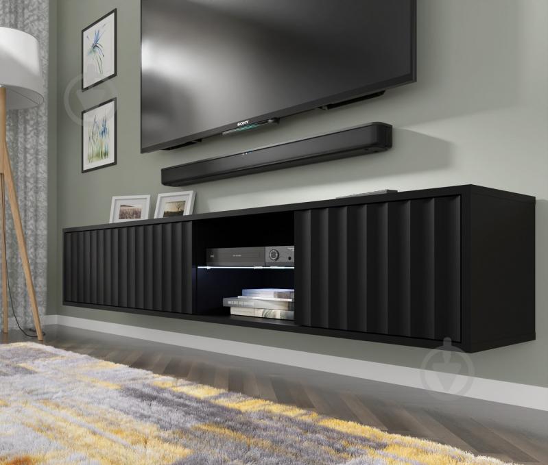 Тумба под ТВ BIM Furniture Vina 3д 1560x310x310 мм черный матовый(VINA_TV_STAND_156_BLACK_MAT) - фото 4 Тумба под ТВ BIM Furniture Vina 3д 1560x310x310 мм черный матовый(VINA_TV_STAND_156_BLACK_MAT) - фото 4