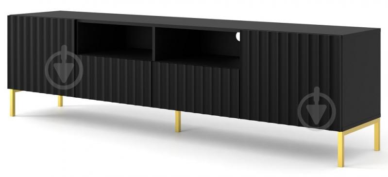Тумба під ТВ BIM Furniture Wave 2д2ш 2000x560x420 мм чорний матовий/золотий(WAVE_TV_STAND_200_2D2S_BLACK_M) - фото 1 Тумба під ТВ BIM Furniture Wave 2д2ш 2000x560x420 мм чорний матовий/золотий(WAVE_TV_STAND_200_2D2S_BLACK_M) - фото 1