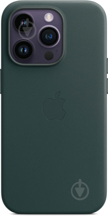 Чохол Apple Leather Case with MagSafe для iPhone 14 Pro forest green(MPPH3ZE/A) - фото 1