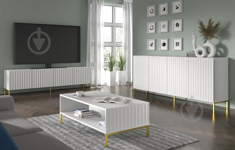 Тумба під ТВ BIM Furniture Wave 4д 2000x560x420 мм чорний/білий матовий (WAVE_TV_STAND_200_4D_WHITE_MAT) - фото 4
