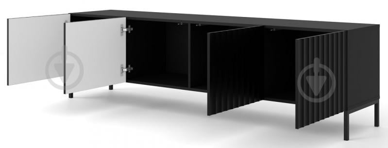 Тумба под ТВ BIM Furniture Wave 4д 2000x560x420 мм черный матовый/черный(WAVE_TV_STAND_200_4D_BLACK_MAT) - фото 2 Тумба под ТВ BIM Furniture Wave 4д 2000x560x420 мм черный матовый/черный(WAVE_TV_STAND_200_4D_BLACK_MAT) - фото 2