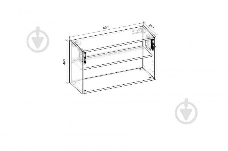 Шкаф верхний Грейд с подъемником HK-S (фас.Н/СВ) Оптимум 800x463x297 мм дуб артизан - фото 2