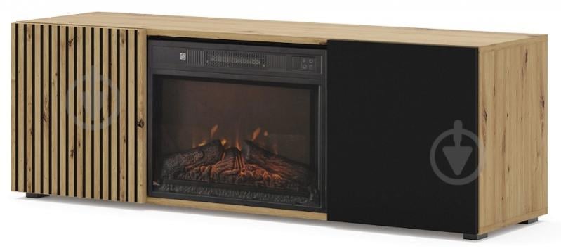 Тумба під ТВ BIM Furniture Auris 1488x502x420 мм чорний матовий/дуб артізан(AURIS_RTV_150_FIREPLACE_DA_CM) - фото 1 Тумба під ТВ BIM Furniture Auris 1488x502x420 мм чорний матовий/дуб артізан(AURIS_RTV_150_FIREPLACE_DA_CM) - фото 1