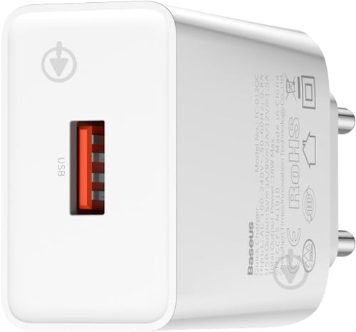 Зарядное устройство BASEUS 18W QC SingleU (CCFS-W02) белый - фото 2