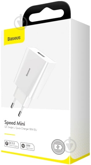 Зарядное устройство BASEUS 18W QC SingleU (CCFS-W02) белый - фото 6