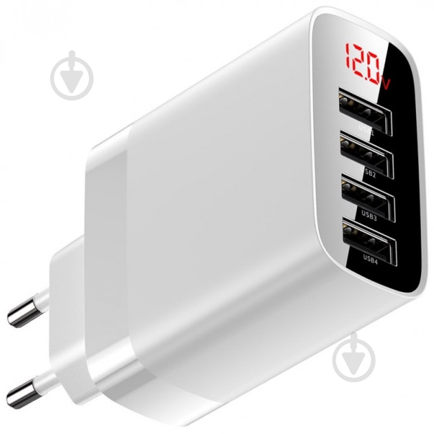 Зарядний пристрій BASEUS 30W Display 4U (CCJMHB-B02) білий - фото 1 Зарядний пристрій BASEUS 30W Display 4U (CCJMHB-B02) білий - фото 1