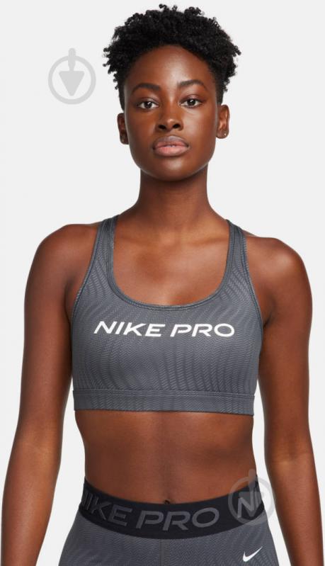 Бра Nike W NP SWSH LGT SPT AOP BRA FN4708-060 р.XL серый - фото 1