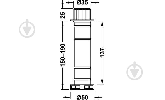 Меблева опора Hafele з регулюванням 150-190 мм 634.05.300 - фото 2