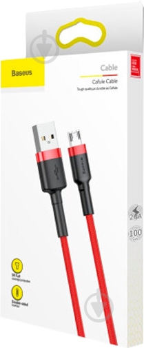 Кабель BASEUS USB – microUSB 1 м black/red Cafule 2.4 А B - фото 5 Кабель BASEUS USB – microUSB 1 м black/red Cafule 2.4 А B - фото 5