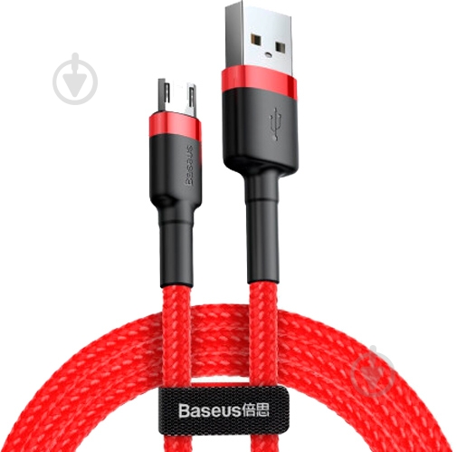 Кабель BASEUS USB – microUSB 1 м black/red Cafule 2.4 А B - фото 1 Кабель BASEUS USB – microUSB 1 м black/red Cafule 2.4 А B - фото 1