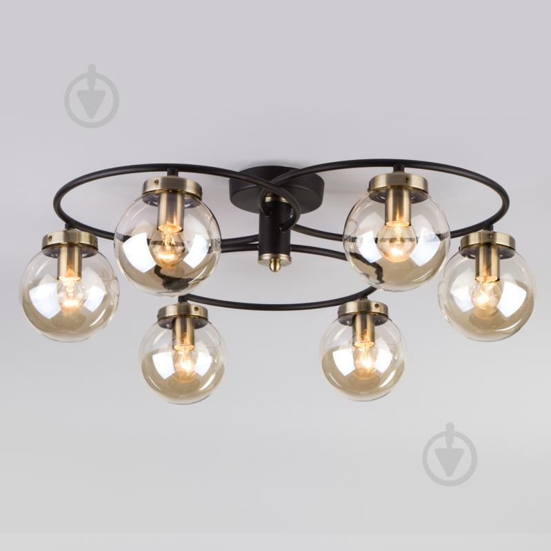 ВИТРИНА! Люстра потолочная Strotskis Link 6x60 Вт E14 черный 70104/6 - фото 1