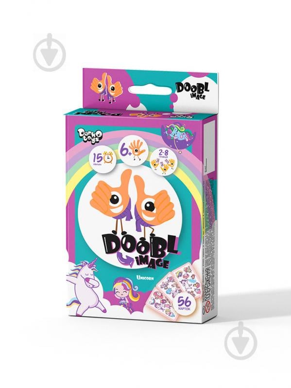 Игра настольная Danko Toys Doobl Image мини укр. Unicorn DBI-02-04U - фото 1