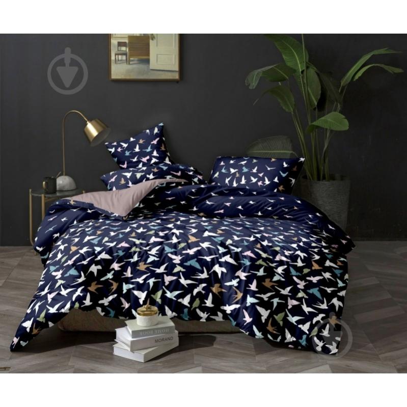 Комплект постельного белья Splash евро синий SoundSleep - фото 1