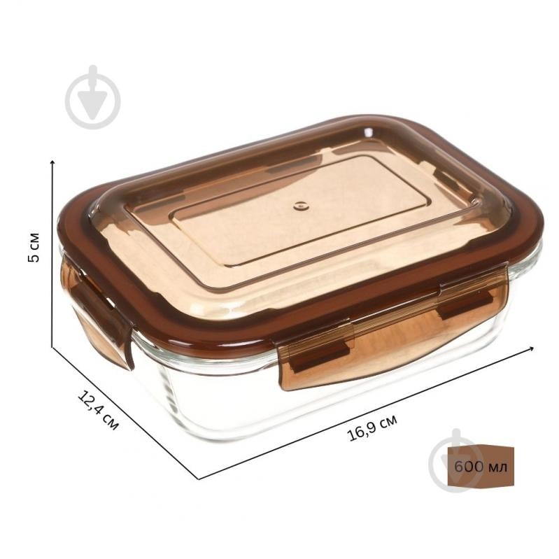 Контейнер для хранения Flamberg Original Rectangular 600 мл коричневый - фото 2