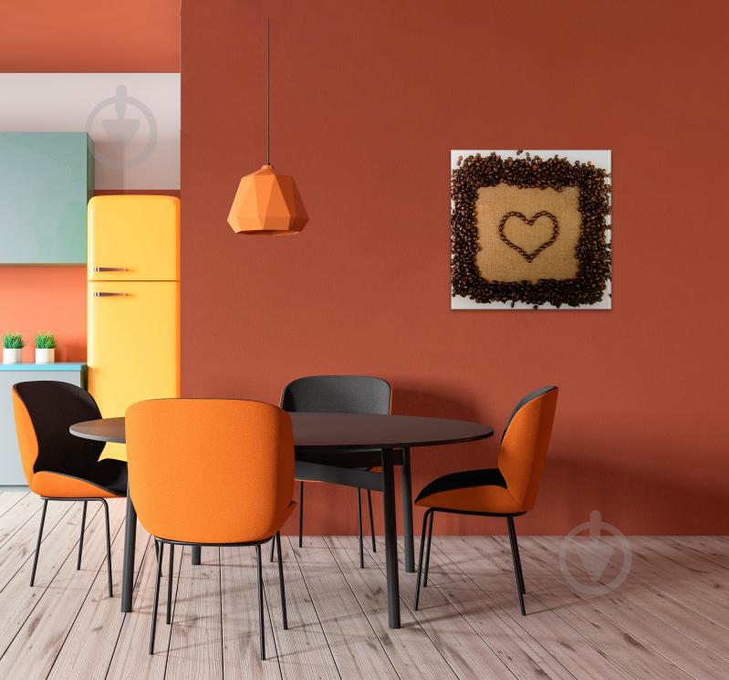Картина на стекле Кофейное сердце 35x35 см 350*350 - фото 2
