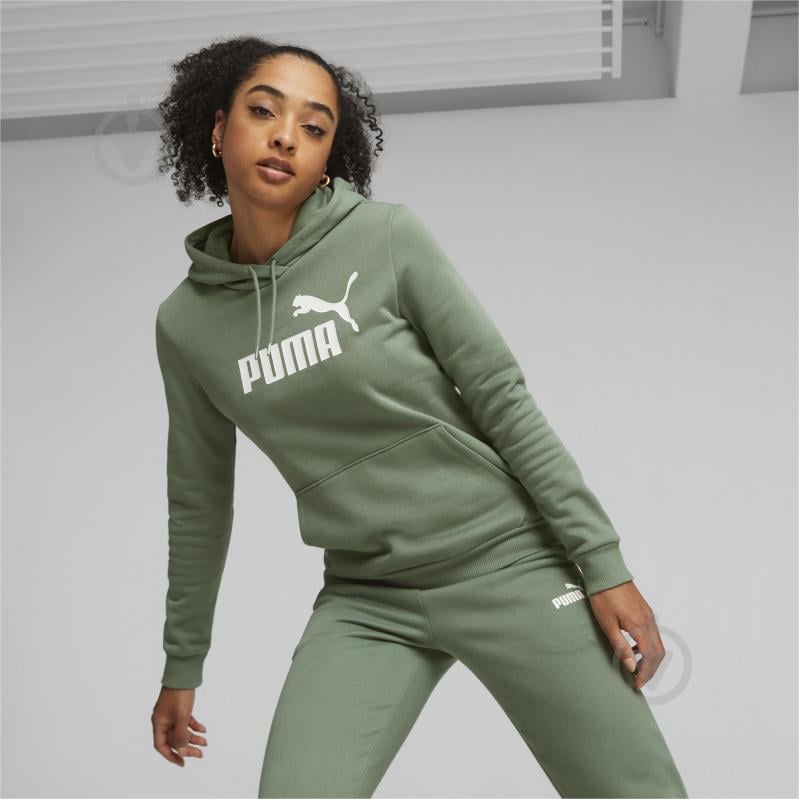 Джемпер Puma ESS LOGO HOODIE FL (S) 58678948 р.XL зеленый - фото 3