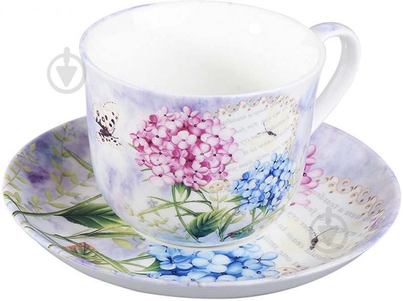Чашка с блюдцем Букет 450 мл - фото 1