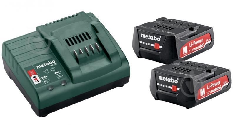 Зарядний пристрій + акумулятор Metabo BASIC SET 12V 2X2.0 AH 685300000 - фото 1