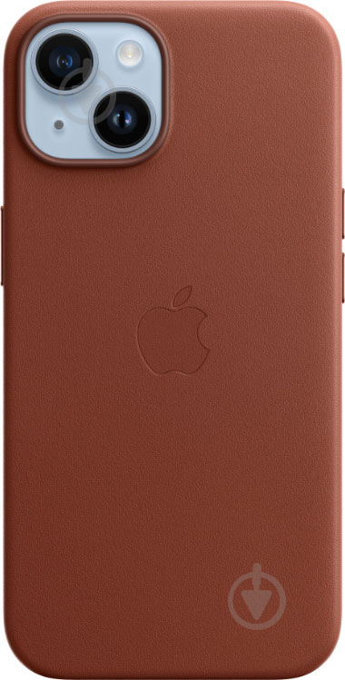 Чохол Apple Leather Case with MagSafe для iPhone 14 umber (MPP73ZM/A) - фото 1