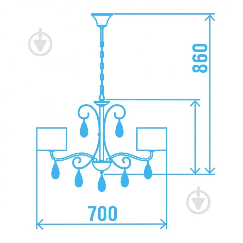 ВИТРИНА! Люстра Victoria Lighting 5x40 Вт E14 белый Grace/SP5 - фото 2