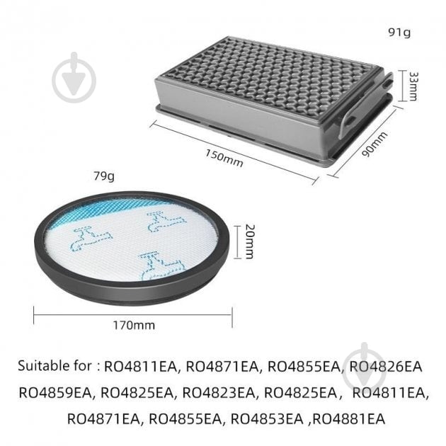 Набор фильтров Rowenta для пилососа RO4BXX/RO48XX (ZR780000) - фото 8