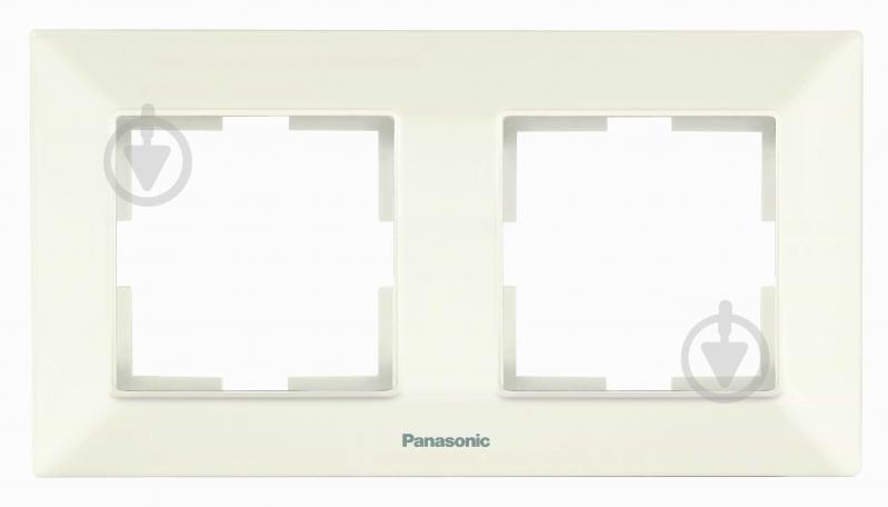 Рамка двухместная Panasonic Arkedia Slim горизонтальная кремовый 480500130 - фото 1