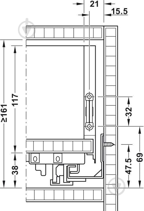 Комплект Hafele царг (правая и левая) Matrix Box Slim A30 552.22.424 - фото 2 Комплект Hafele царг (правая и левая) Matrix Box Slim A30 552.22.424 - фото 2