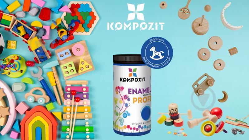 Эмаль Kompozit акриловая Profi белая глянец 0,7 л - фото 4