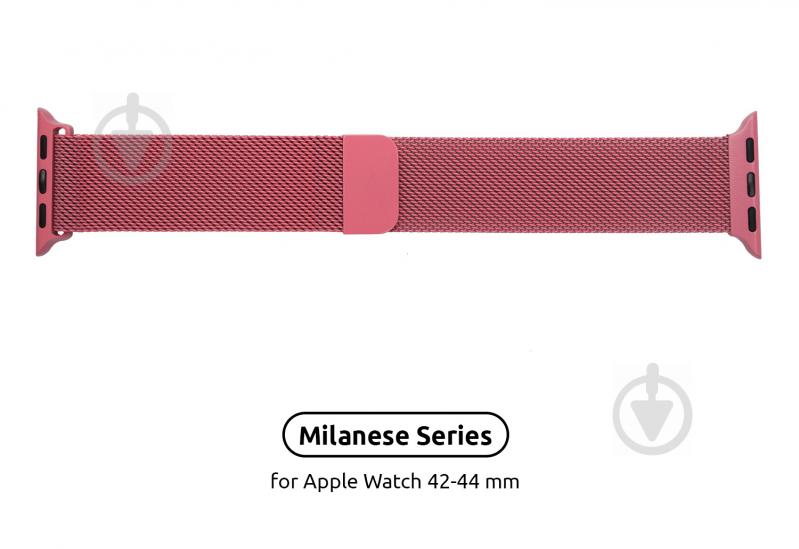 Ремінець Armorstandart Milanese Loop для Apple Watch All Series 42/44 mm raspberry red ARM55262 - фото 2