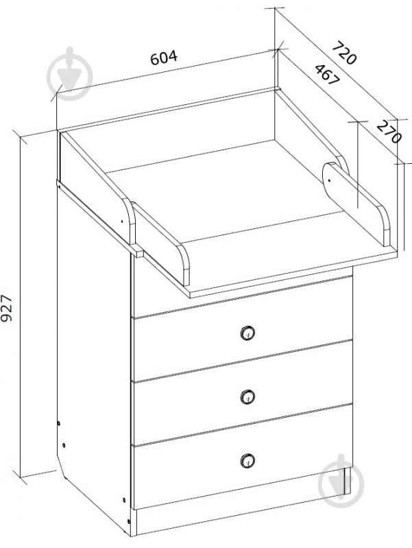Комод сповивальний Грейд Simple 604х927х467 мм білий - фото 2