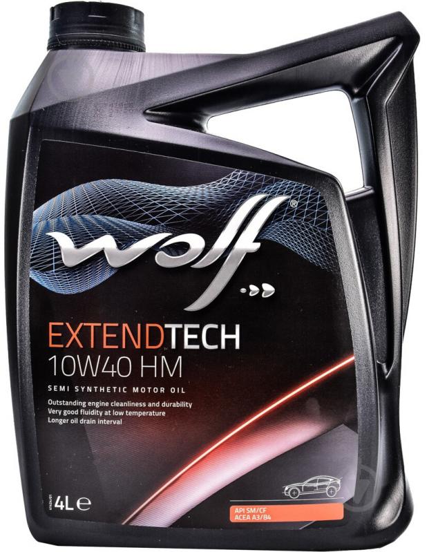 Моторное масло полусинтетическое WOLF Extendtech HM 10W-40 4 л (8302213) - фото 1 Моторное масло полусинтетическое WOLF Extendtech HM 10W-40 4 л (8302213) - фото 1