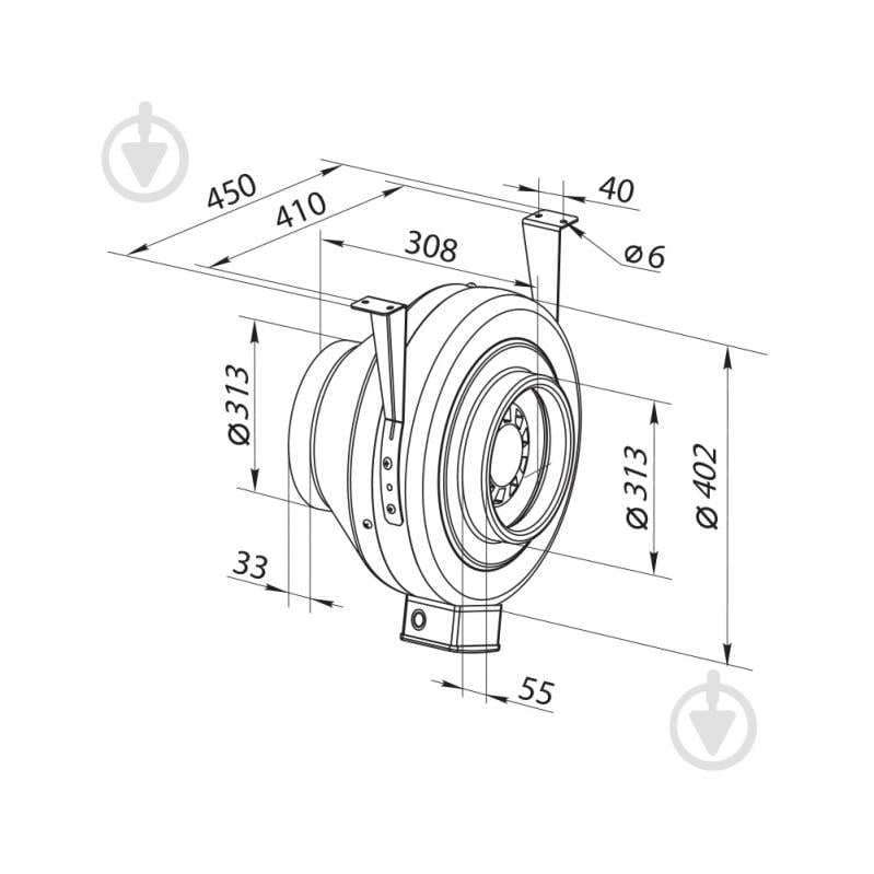 Вентилятор канальний Вентс ВКМц 315 - фото 2