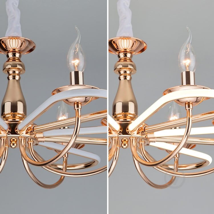 ВИТРИНА! Люстра подвесная Strotskis Phobos 6x60 Вт E14 золото 421/6 - фото 4