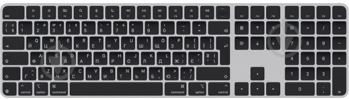 Клавіатура бездротова Apple Magic Keyboard with Touch ID UA Bluetooth/USB (MXK83UA/A) black - фото 1