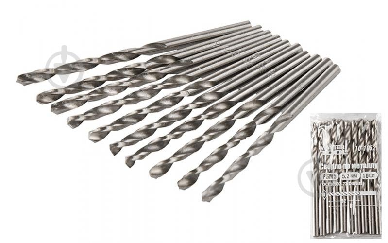 Сверло по металлу MasterTool HSS 5,2x86 мм White 1 шт. 10-1052 - фото 1