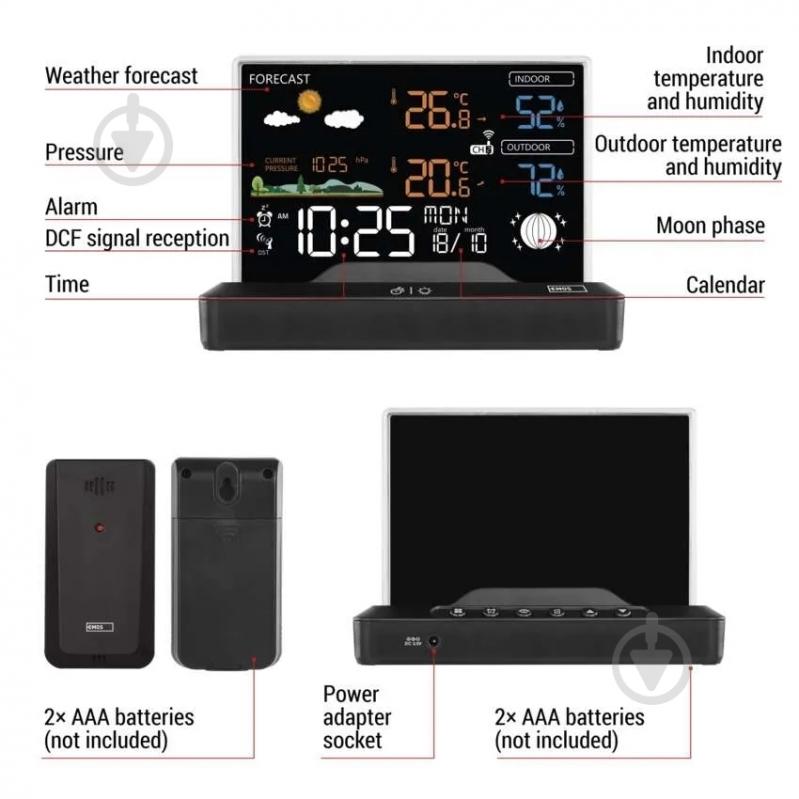Метеостанция Emos E8620 беспроводная цифровая - фото 7