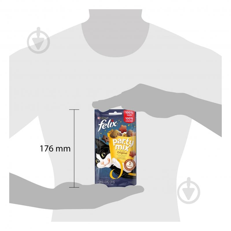 Лакомство FELIX by Purina Party Mix Ориджинал Микс для взрослых кошек со вкусом курицы, печени и индейки 60 г - фото 3