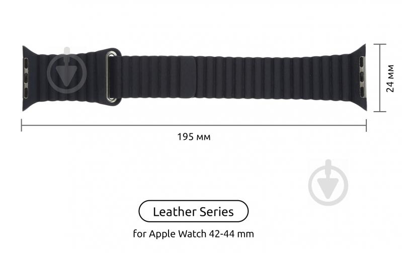 Ремінець Armorstandart Leather Loop для Apple Watch 42/44 mm black ARM45822 - фото 2