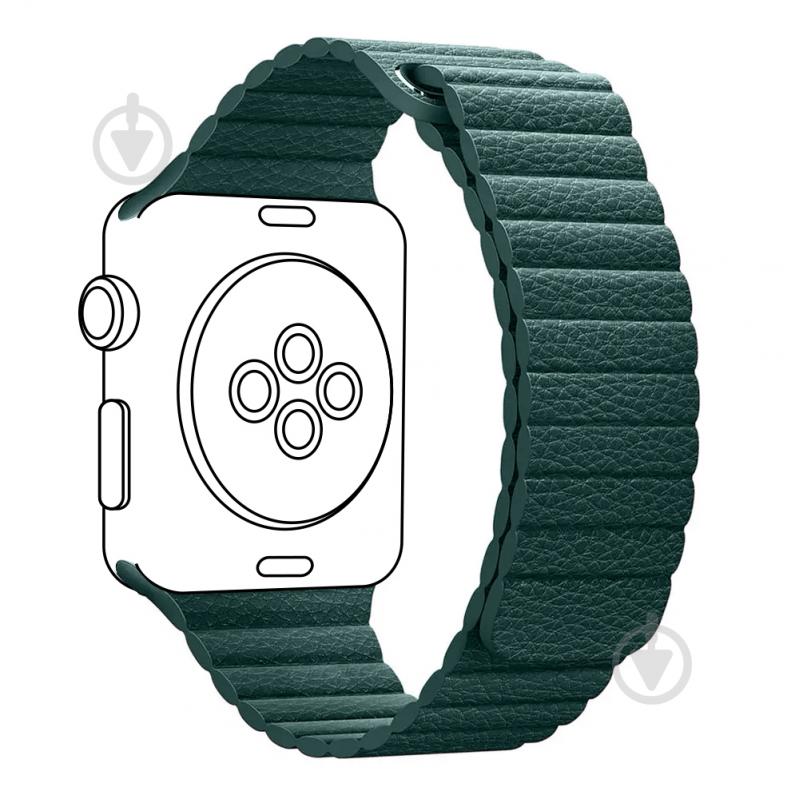 Ремешок Armorstandart Leather Loop для Apple Watch 42/44 mm forest green ARM53319 - фото 1