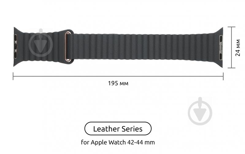 Ремешок Armorstandart Leather Loop для Apple Watch 42/44 mm grey ARM48653 - фото 2