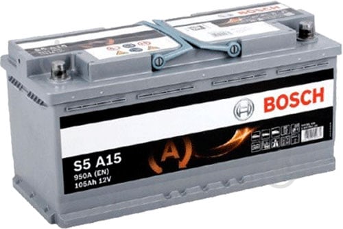 Аккумулятор автомобильный Bosch S5 A15 105Ah 950A 12V 0 092 S5A 150 «+» справа (0 092 S5A 150) - фото 1