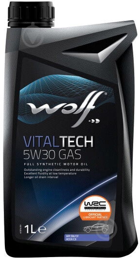 ᐉ Моторное масло WOLF VITALTECH GAS 5W-30 1 л (1048500) • Купить в ...